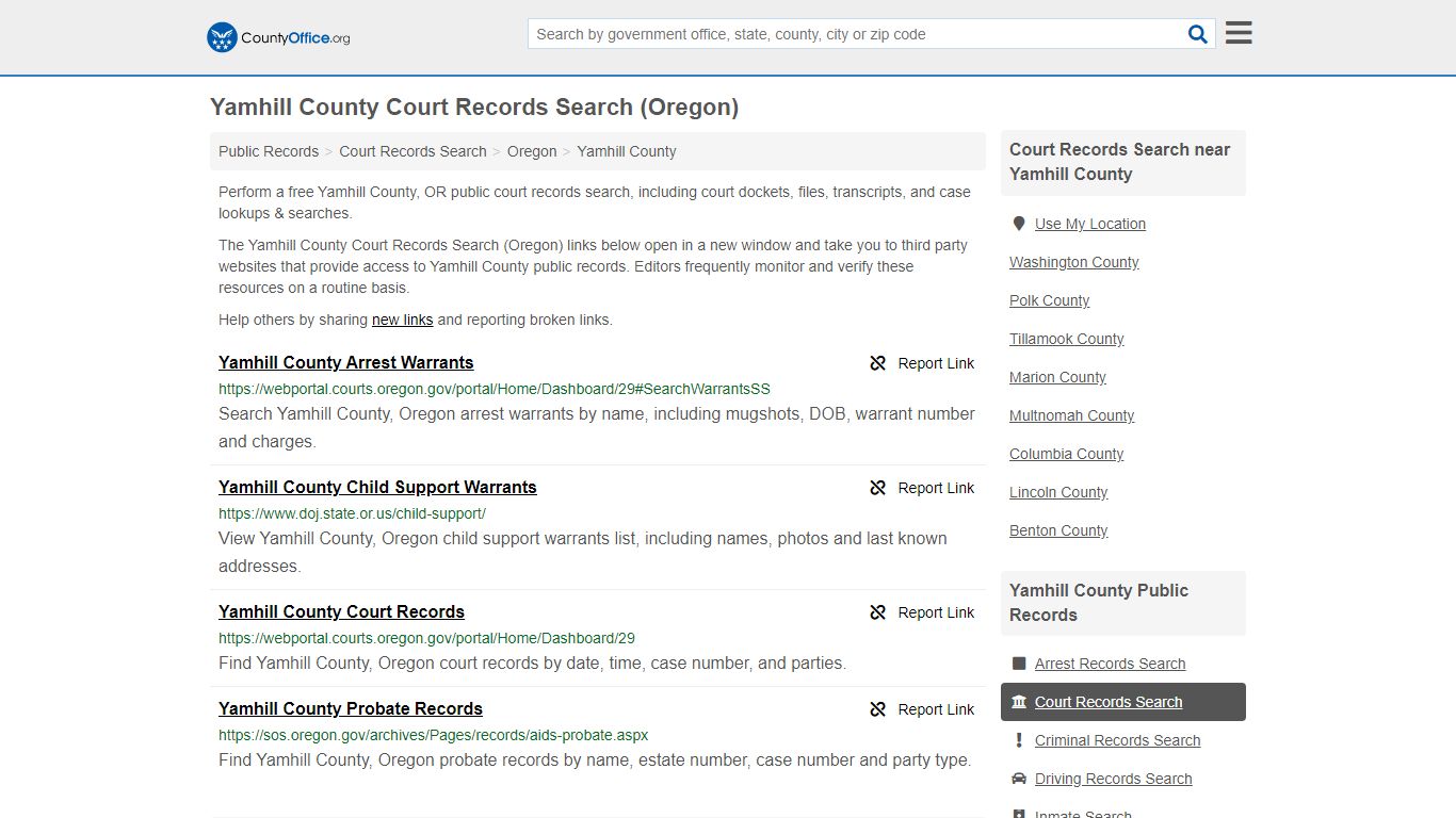 Court Records Search - Yamhill County, OR (Adoptions ...